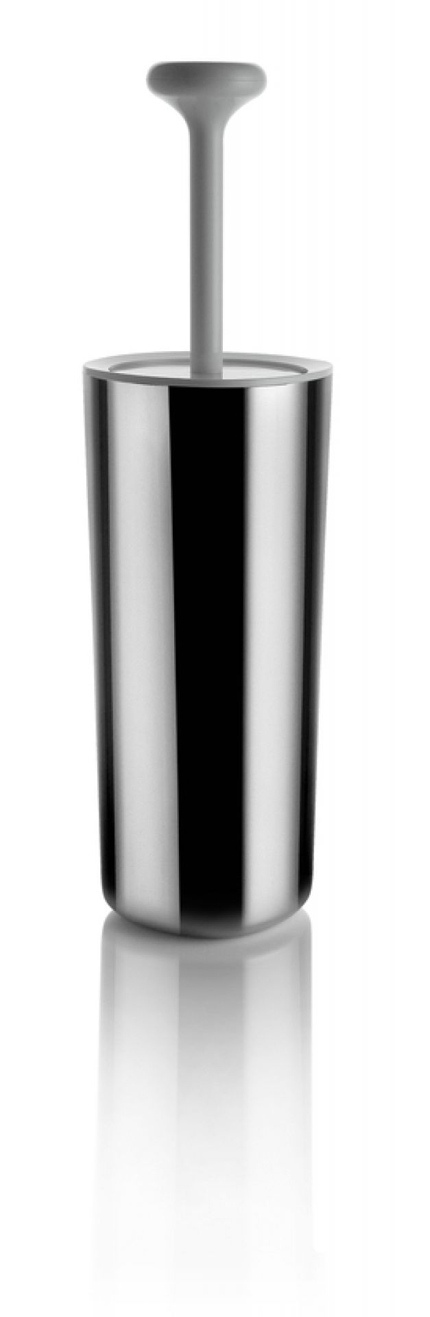Alessi Birillo Toilettenbürste aus Edelstahl mit grauem Griff für moderne Badezimmer.